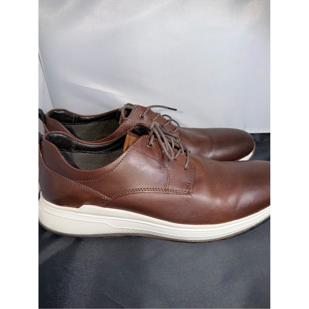 Johnston & Murphy Men's 10.5 M Brown Leather Lace Up Casual Dress Shoes - Picture 5 of 11
